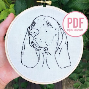 Dog Hand Embroidery Pattern (PDF Digital Download)