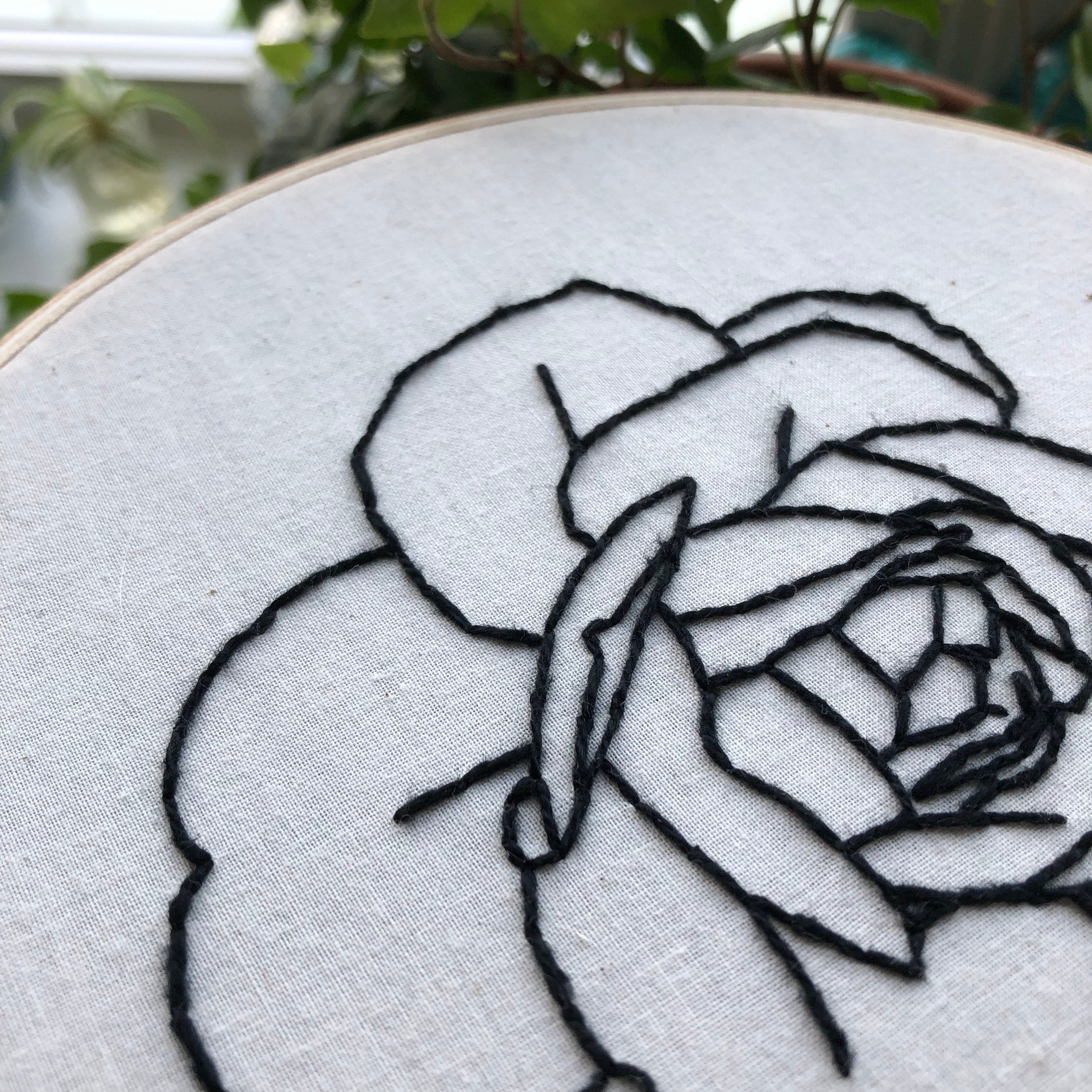 Rose Flower Hand Embroidery Pattern PDF Digital Download Etsy
