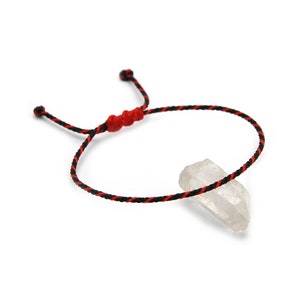 Bracciale semplice in corda nera e rossa | Cordino morbido sottile da 2 mm | Intrecciato con filo cerato | Regolabile unisex e resistente all'acqua | #Bi40