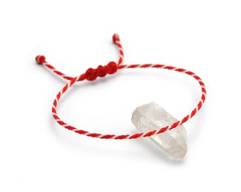 Bracelet Rouge & Blanc Corde Simple | Fin Cordon Souple de 2 mm | Tressé Avec Du Fil Ciré | Ajustable et Résistant à l' Eau | #P14