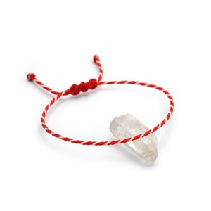 Bracciale con cordino singolo rosso e bianco | Cordoncino flessibile sottile da 2 mm | Intrecciato con filo cerato | Regolabile e resistente all'acqua | #P14