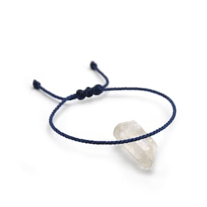 Navy Blue Cord Bracelet | 2 mm Thin Round Rope Wristband | Braided With Waxed Thread | Adjustable Unisex Simple and Waterproof | #23