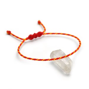Braccialetto a corda singola rosso e giallo | Cordoncino morbido sottile da 2 mm | Intrecciato con filo cerato | Regolabile, unisex e resistente all&#39;acqua | #P13