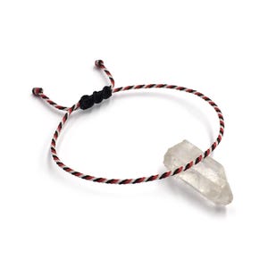 Seil Armband Rot Schwarz & Weiß | 2 mm Dünnes Rundseil Armband | Geflochten Mit Wachsfaden | Schiebeknoten und Wasserdicht | #Tri33