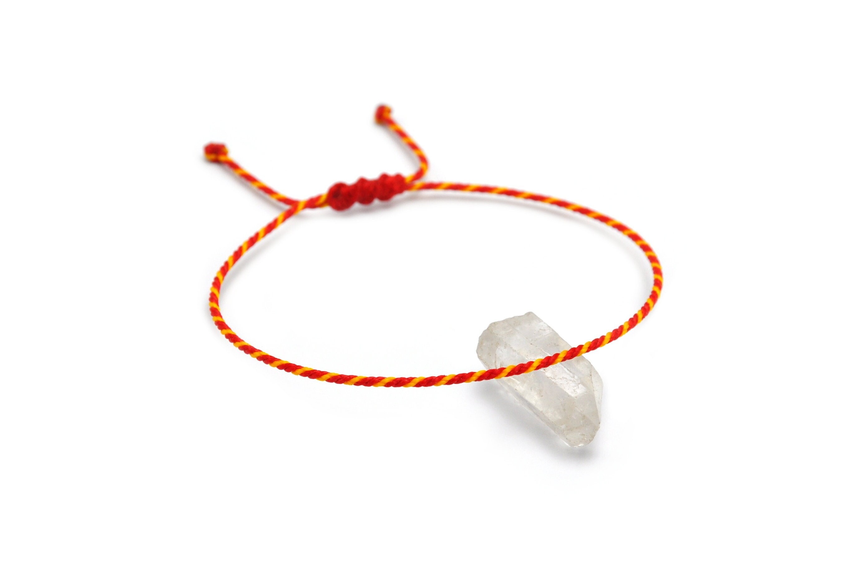 Red & Yellow Single Rope Anklet | Thin 2mm Soft Cord | Braided With ...