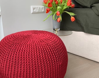 Pouf ottoman Crochet pouf Pouffe