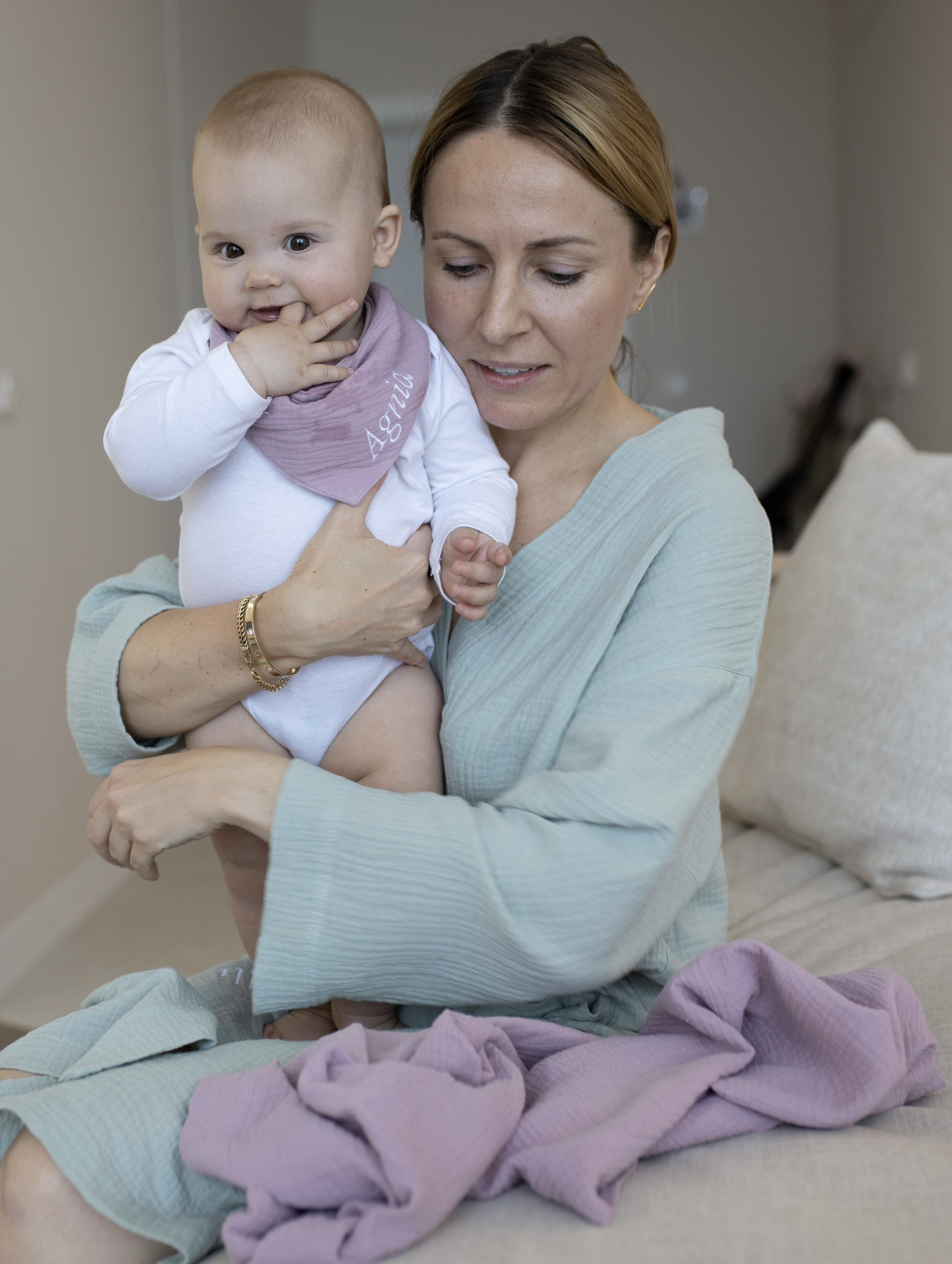 Embroidered Baby Blanket Muslin Blanket Different Colors Etsy