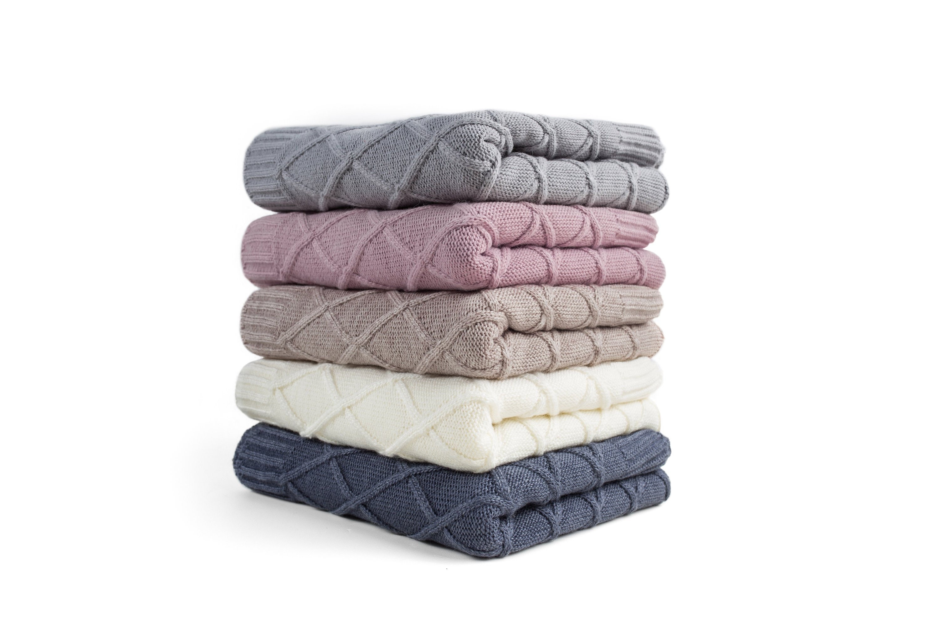 Knitted Baby Blanket Monogrammed Baby Blanket Etsy