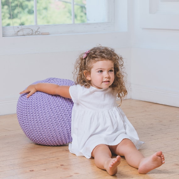 Kids Floor Cushion Knit Pouf Ottoman Teepee Pillow Toddler Etsy