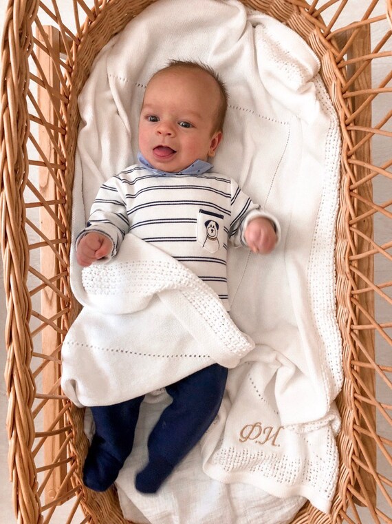 personalized knit baby blankets