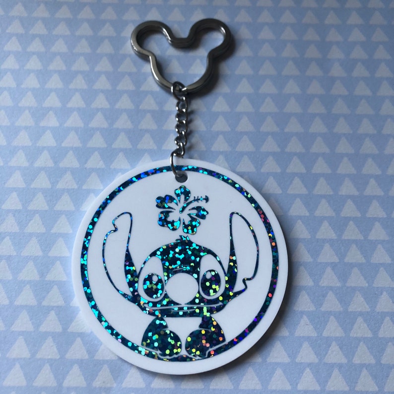 Personalised Lilo and Stitch Disney Character Keyring Keychain Etsy