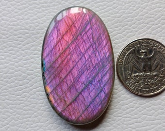 AAA Purple Labradorite Gemstone, Oval Cabochon (47x29x7 mm)