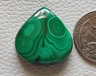 Unique Design Quality Malachite Cabochon 25X25X7 mm Teardrop Shape Loose Gemstone Jewelry Making Stone Both Side Polished Malachite Gemstone