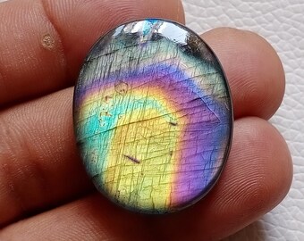 Rare Collection Rainbow Flashy Labradorite Gemstone Cabochon 33X26X6 mm Oval Shape Jewelry Making Labradorite Cabochon
