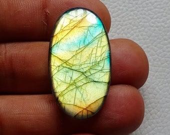 Gorgeous Flashy Labradorite Stone 38X21X6 mm Oval Labradorite Cabochon Natural Labradorite Jewelry Gemstone Jewelry Making Labradorite