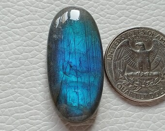 AAA+++ Rare Colour Labradorite Cabochon 35x17x6 mm Oval Shape Silver Jewelry Best Quality Rare Flahy Labradorite Gemstone