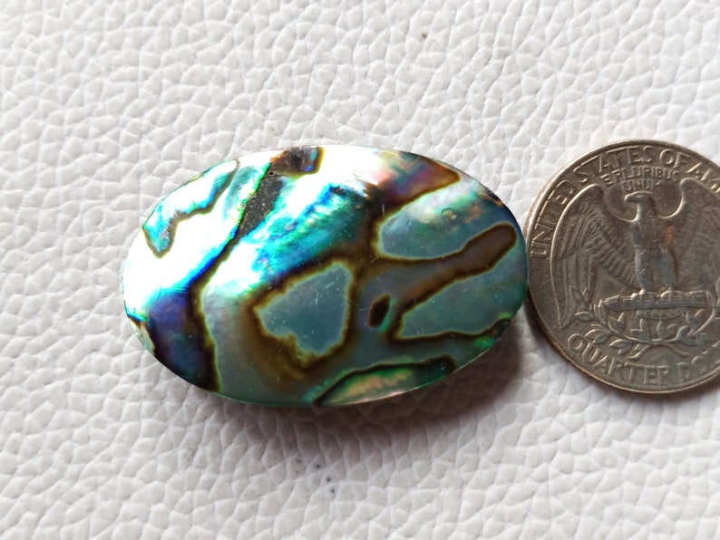Natural Abalone Shell Doublets Gemstone 34X22X6 mm Oval Shape Artisan Jewelry Amazing Abalone Shell Doublets Cabochon
