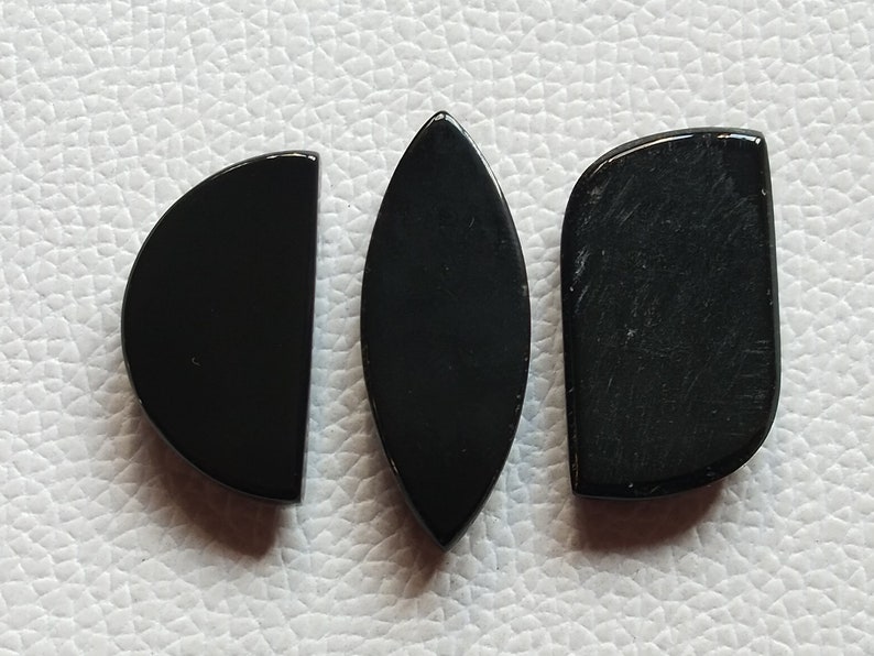 3 Pieces Lot Gorgeous Black Onyx Gemstone Cabochon Mix shape 80 Crt Cabochon Best Quality Onyx Hand Polished Cabochon