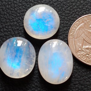 3 Piece Lot Gorgeous Rainbow Moonstone Cabochon Mix Shape Handmade Jewelry Moonstone Gemstone
