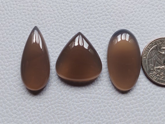 3 Stück Tolles graues Onyx Cabochon Lange Mix Form Verwendung | Etsy