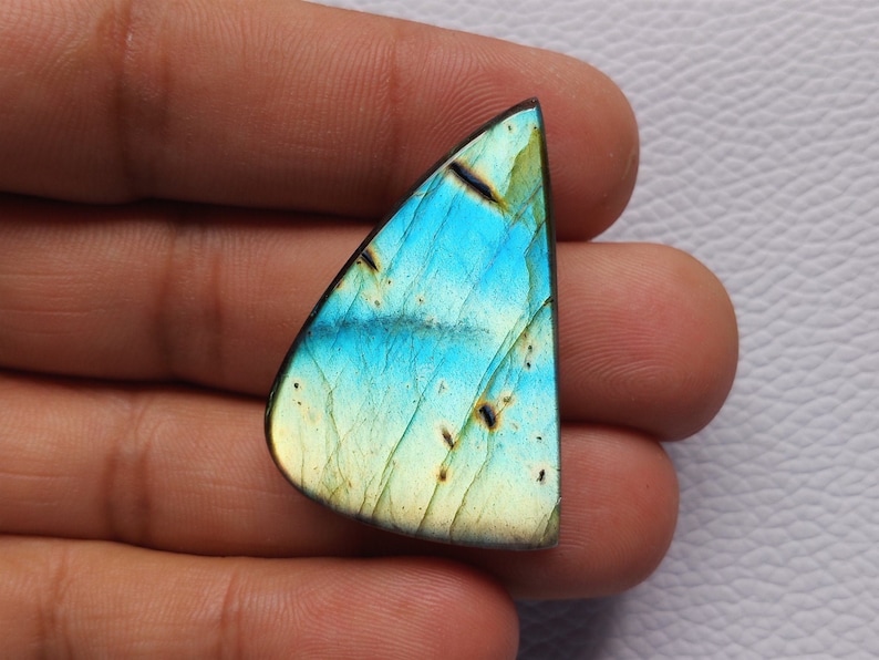 Glowing Flashy Labradorite Gemstone Cabochon 37X25X7 mm Fancy Shape Use For All Type Jewelry Labradorite Cabochon Gemstone