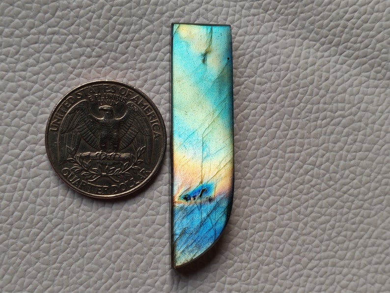 Gorgeous Flashy Labradorite Gemstone 49X13X6.5 mm Fancy Shape For Handmade Jewelry Natural Labradorite Gemstone Cabochon