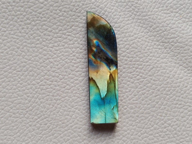 Gorgeous Flashy Labradorite Gemstone 49X13X6.5 mm Fancy Shape For Handmade Jewelry Natural Labradorite Gemstone Cabochon