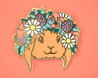 Summer flower crown bunny enamel pin