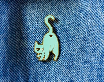 Pin Mint Cat & Gold star