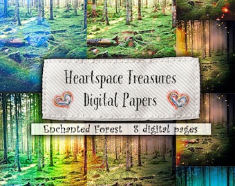 Papier numérique de forêt enchantée