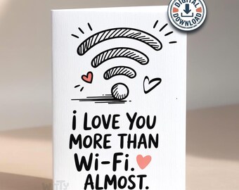 Tarjeta de feliz aniversario para esposo divertida / San Valentín imprimible / Descarga instantánea de aniversario en PDF / Para novio, novia, esposa