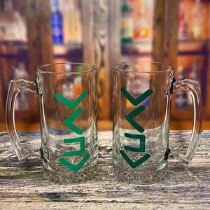 IntoxiCODED Set of 2 "Suds" Glass Beer Mugs