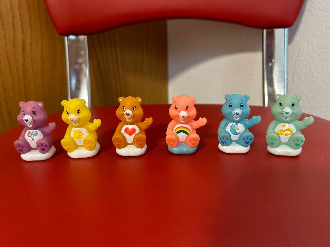 Vintage Set of 6 TCFC Care Bears Toy Figures PVC Cake Toppers on Cloud ...
