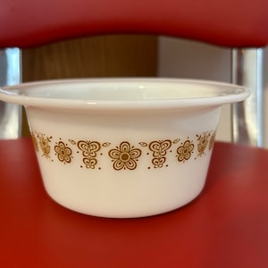 Vintage Pyrex Butterfly Gold #75 Butter Bowl Tub Corning Glass