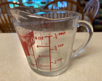 Anchor Hocking 496 One Cup Oven Originals Glass Measuring Cup