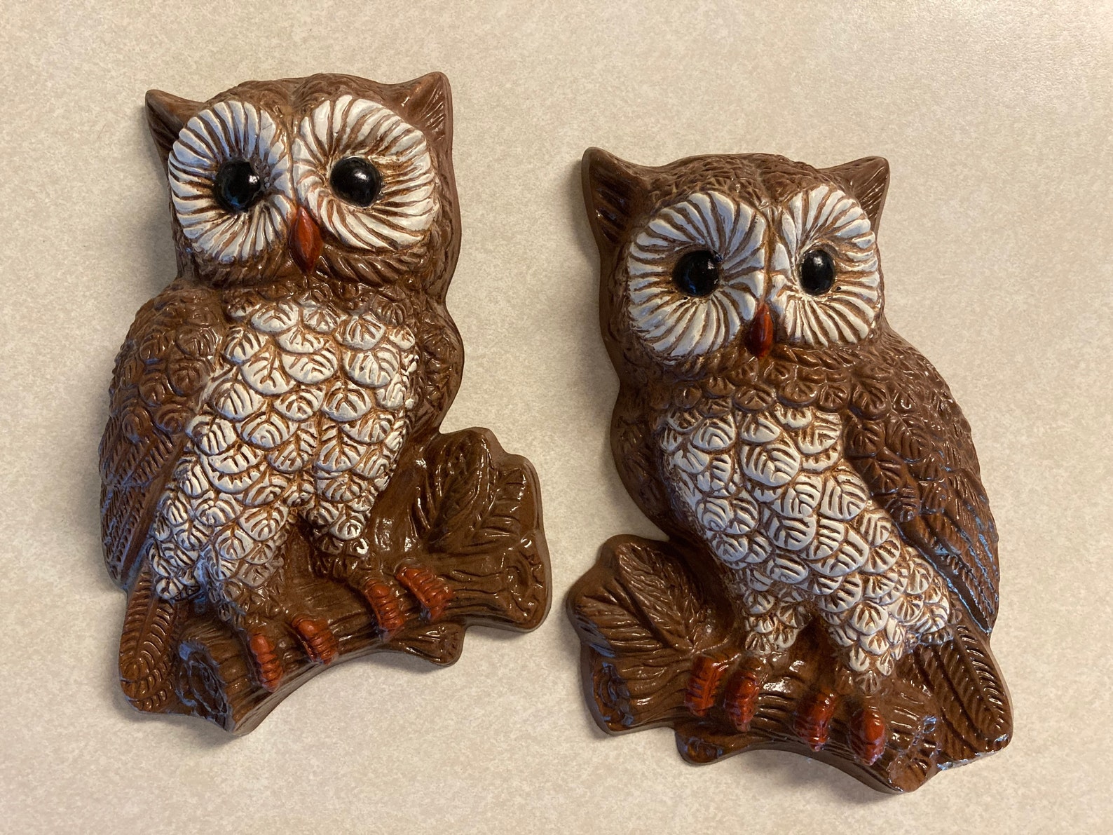 Vintage 1970s Plastic and Foam Owl Wall Plaque Hanging Art Decor ...