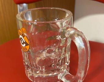 Vintage A&W Root Beer 4 1/4 Inch Heavy Dimpled Glass Mug With