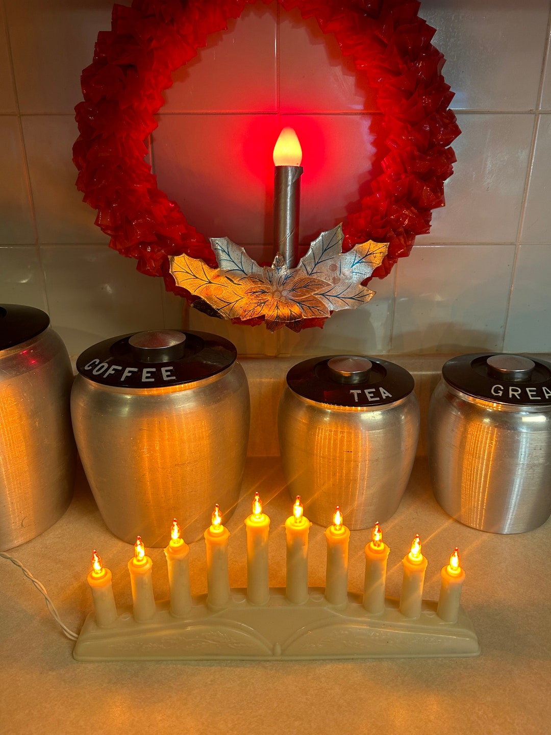 Vintage Christmas Mini Candolier 10 Candles Beacon With Box, Vintage ...