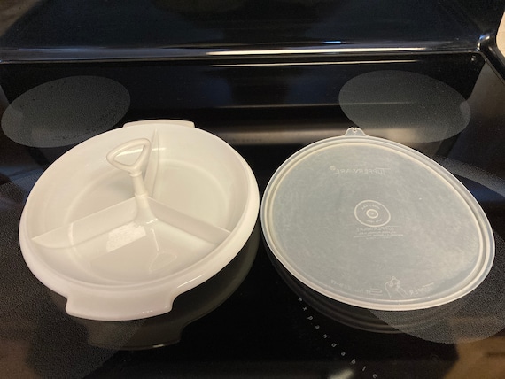 Vintage Tupperware Three Piece Suzette 608, Three Sectioned Relish