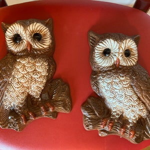 Vintage 1970s Plastic and Foam Owl Wall Plaque Hanging Art Decor ...