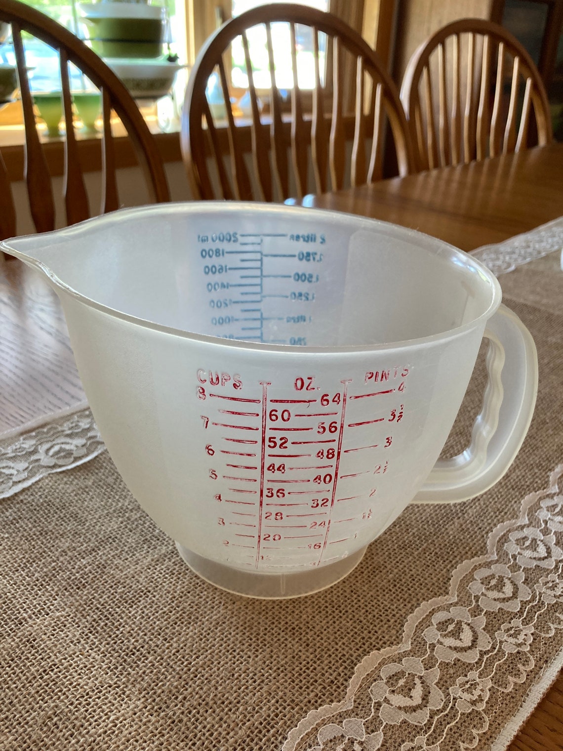 Vintage Tupperware 5002 MixNStore Red and Blue 8 cup 4 pint Etsy