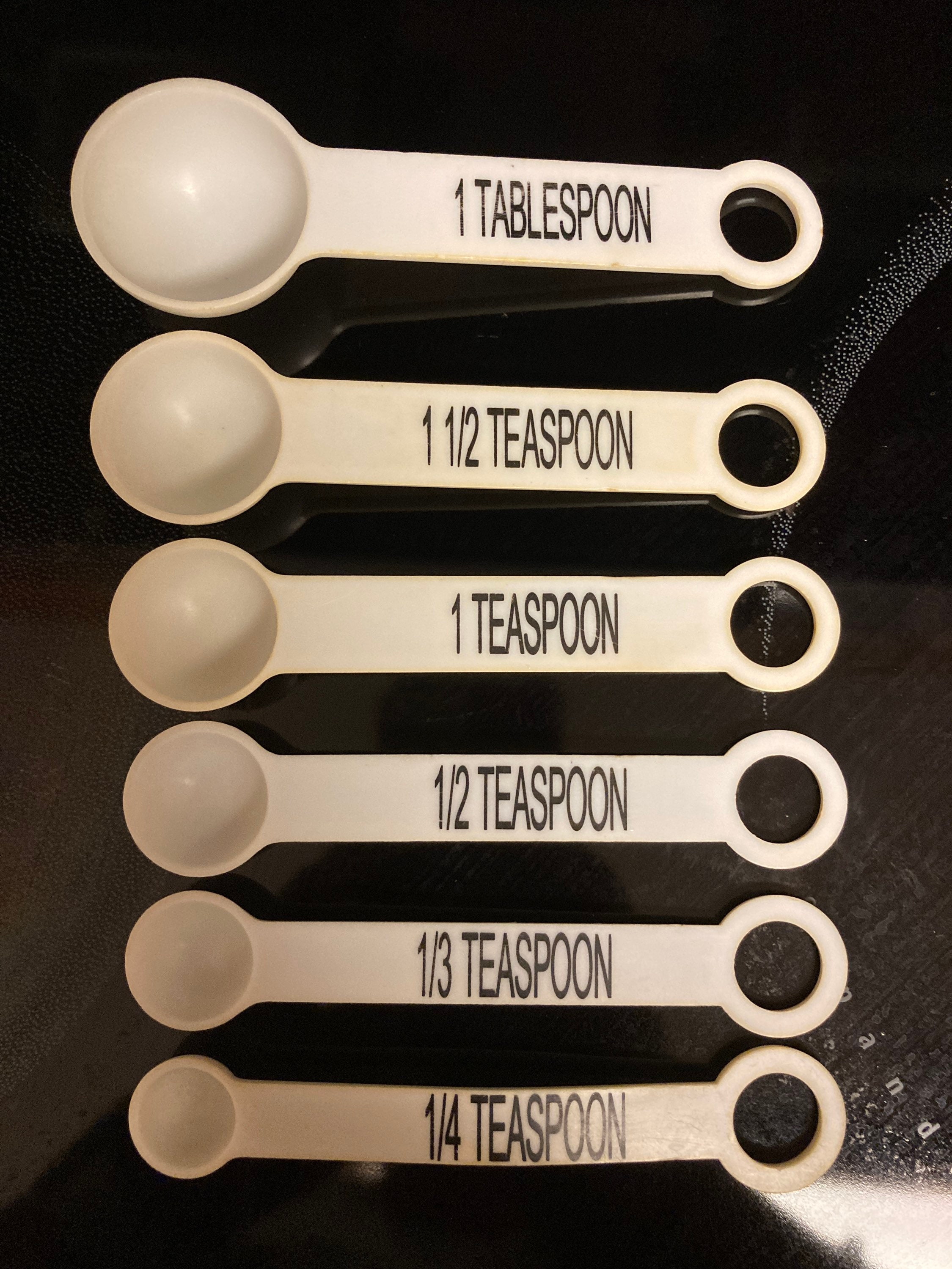Vintage Measuring Spoon Set of Six, Vintage Measuring Spoons