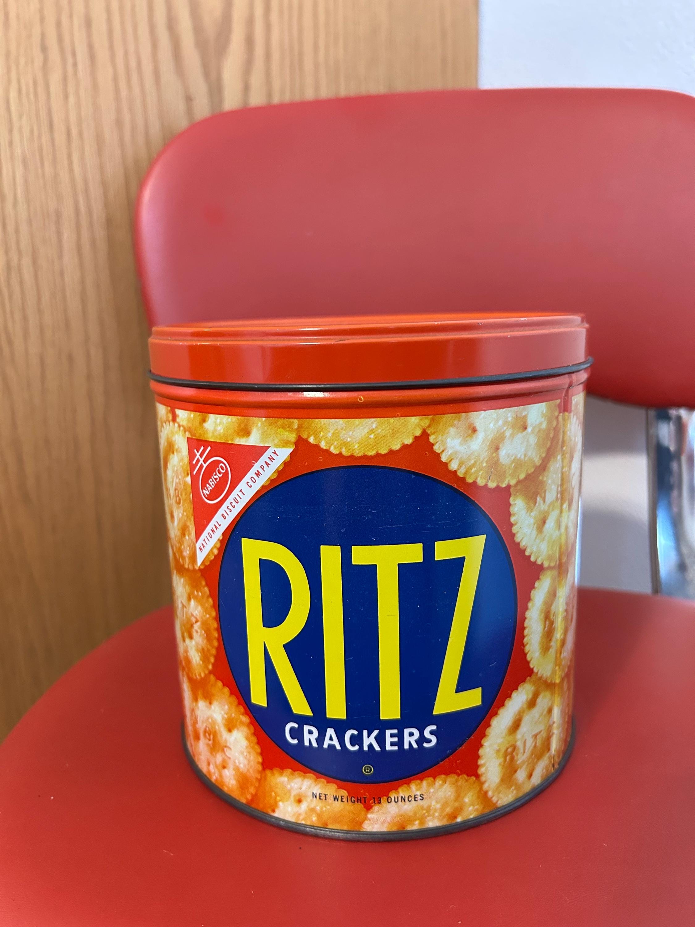 Vintage Metal Ritz Cracker Tin 13 Ounces Made in USA, Vintage