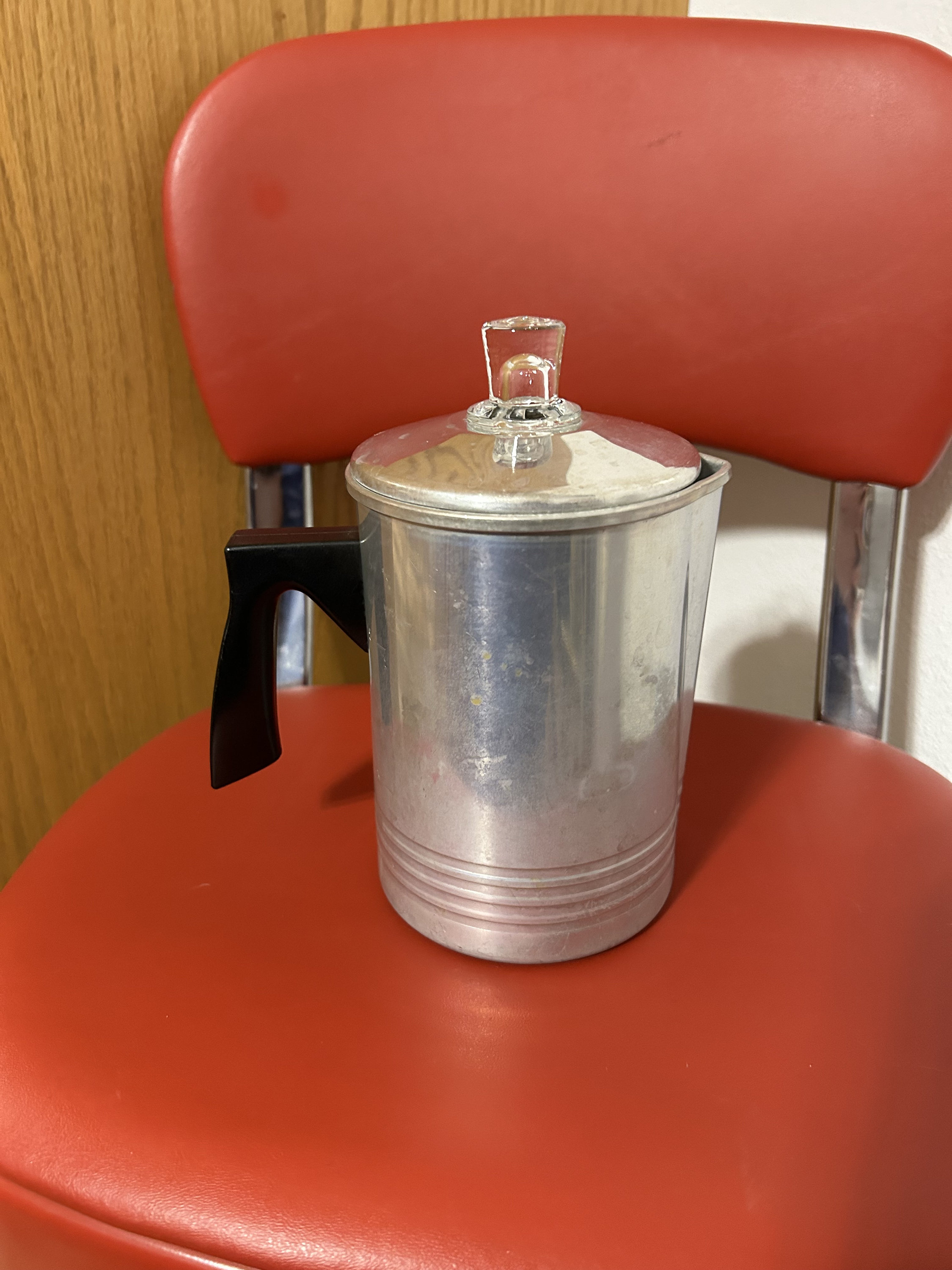 5 Cup Vintage Tin Coffee Percolator Metal Camping Coffeepot Campfire Coffee  Pot Retro Percolator Aluminum Glass Coffee Maker Small Size 