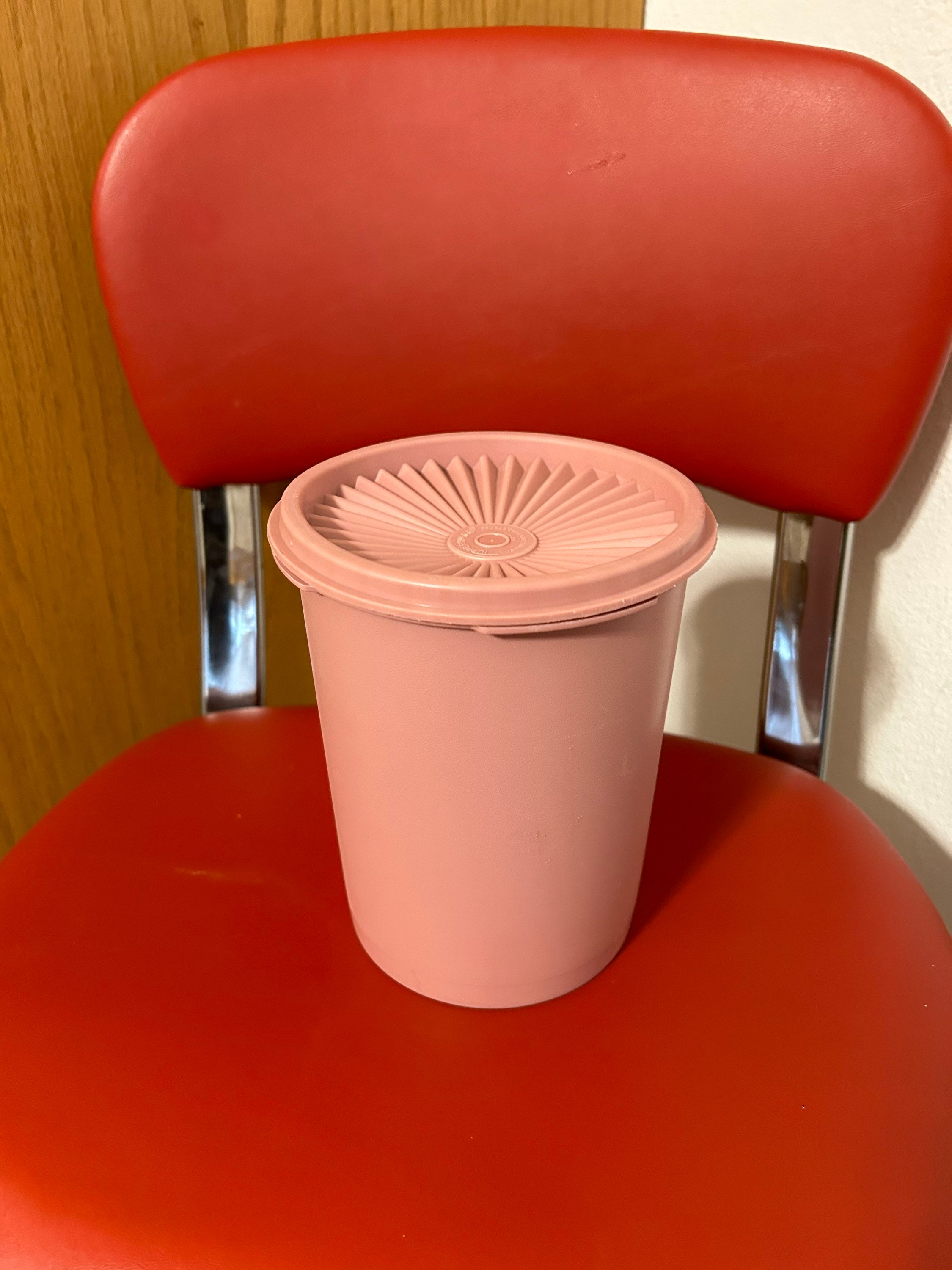 Vintage Tupperware Set of 4 Dusty Rose Servalier Canisters 1980's