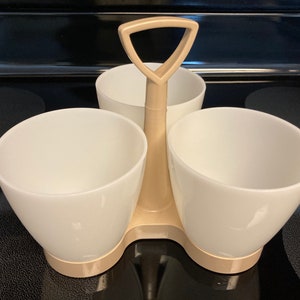 Vintage Tupperware Condiment Caddy, Tupperware triple condiments carrier