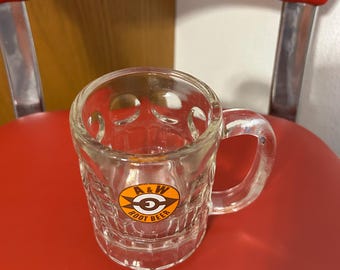 Vintage A&W Root Beer 4 1/4 Inch Heavy Dimpled Glass Mug With