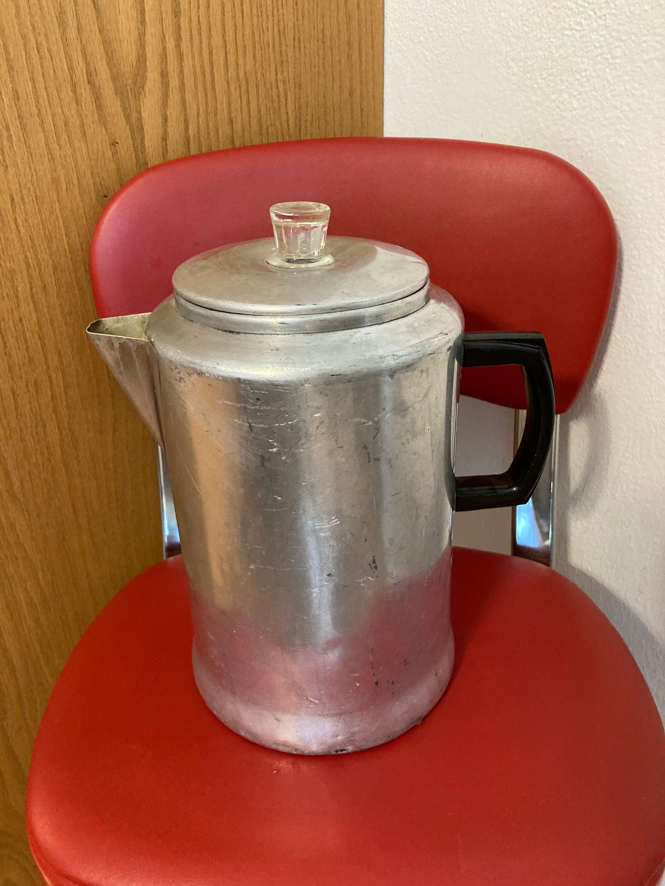 Vintage Aluminum 20 Cup Percolator Stove Top Coffee Maker Pot
