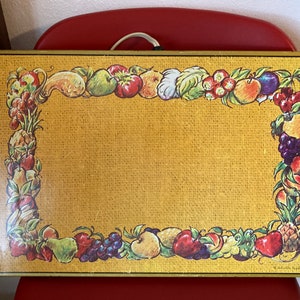 Warm O Tray Electric Plate Server Warmer Harvest Gold Fruit Salvatore Puglisi, vintage electric tray warmer server