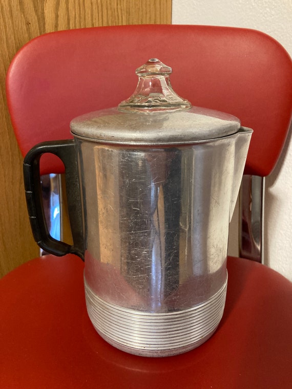 Vintage Aluminum Stovetop Campfire Percolator With Glass PYREX Removable  Topper, Vintage Pyrex Aluminum Coffee Percolator 